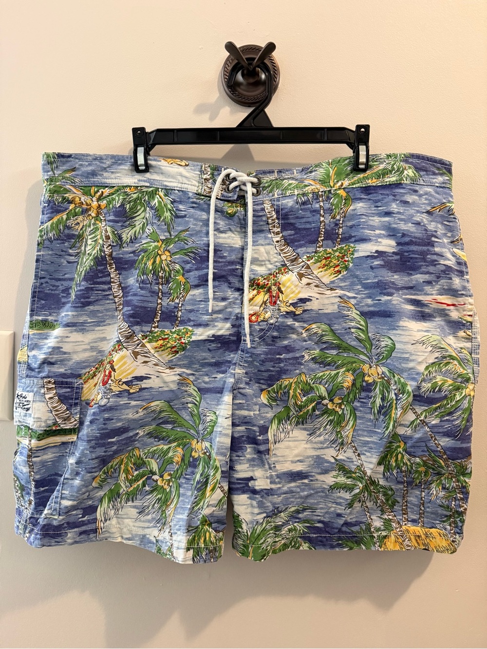 Ralph Lauren Blue Tropical Palm Swim Shorts